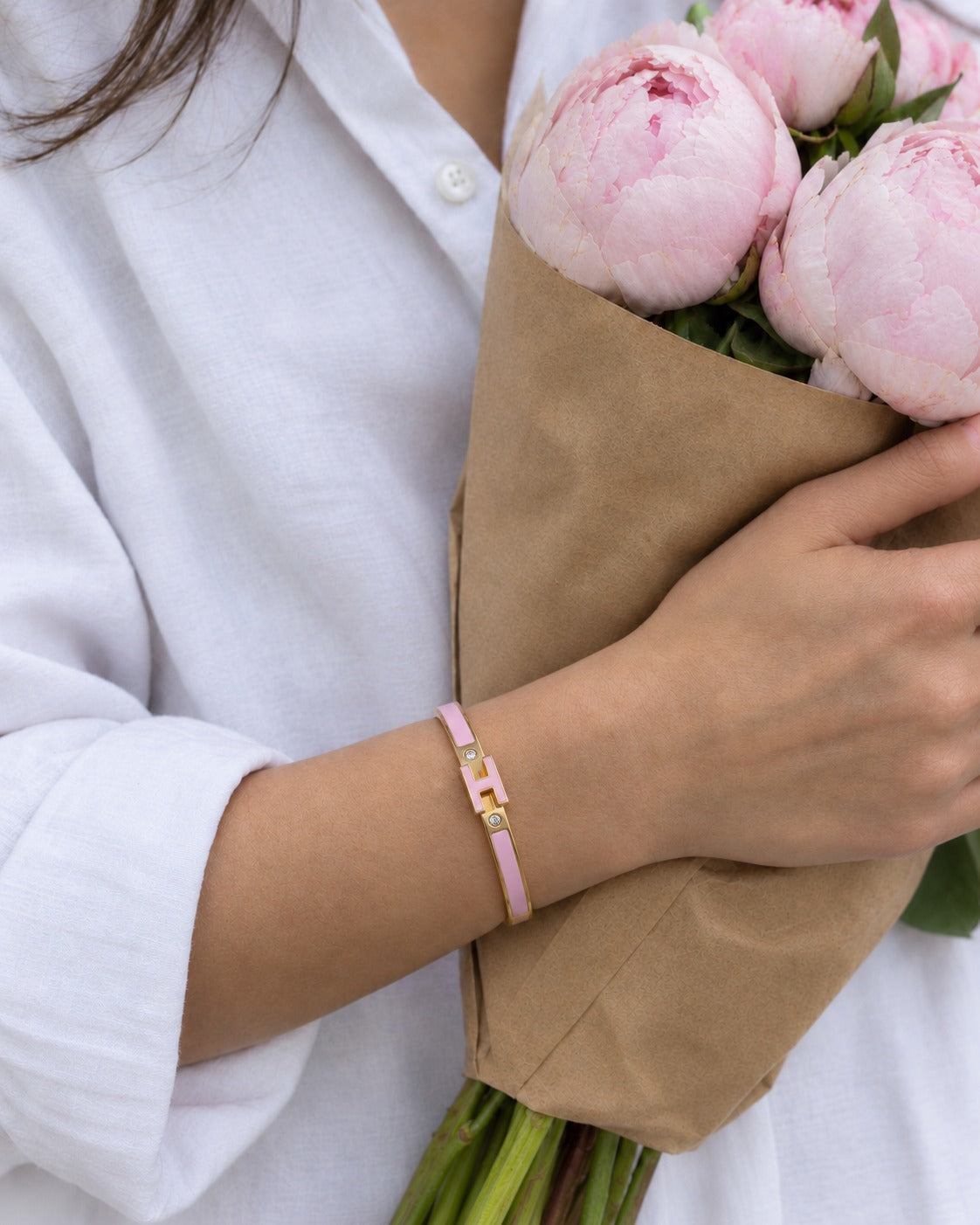 18k Gold Plated H Bracelet