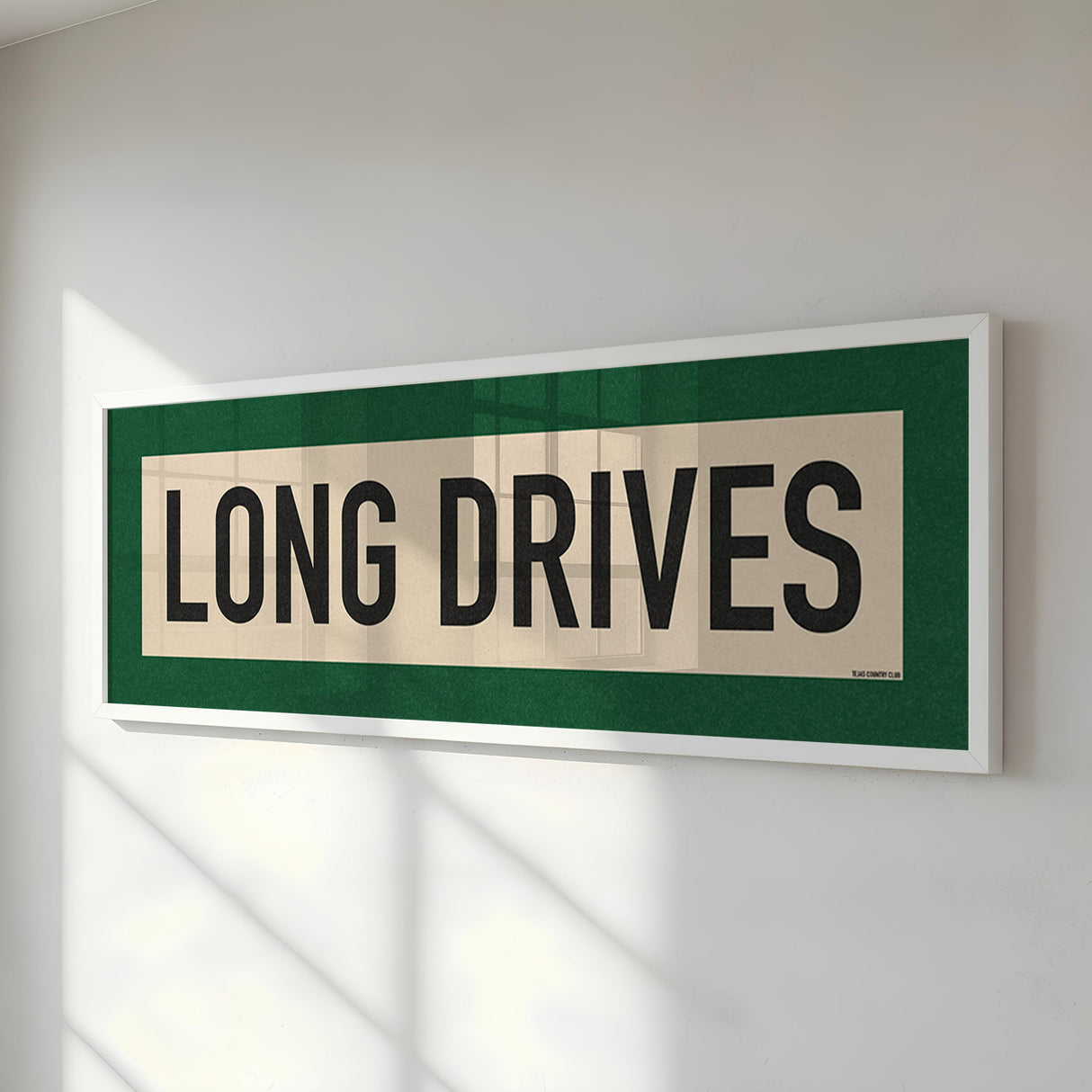 Framed Long Drives Golf Art Scroll Sign