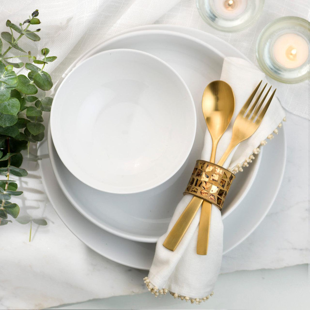 White Essential 12 Piece Entree Bowl Dinnerware Set - Euro Ceramica