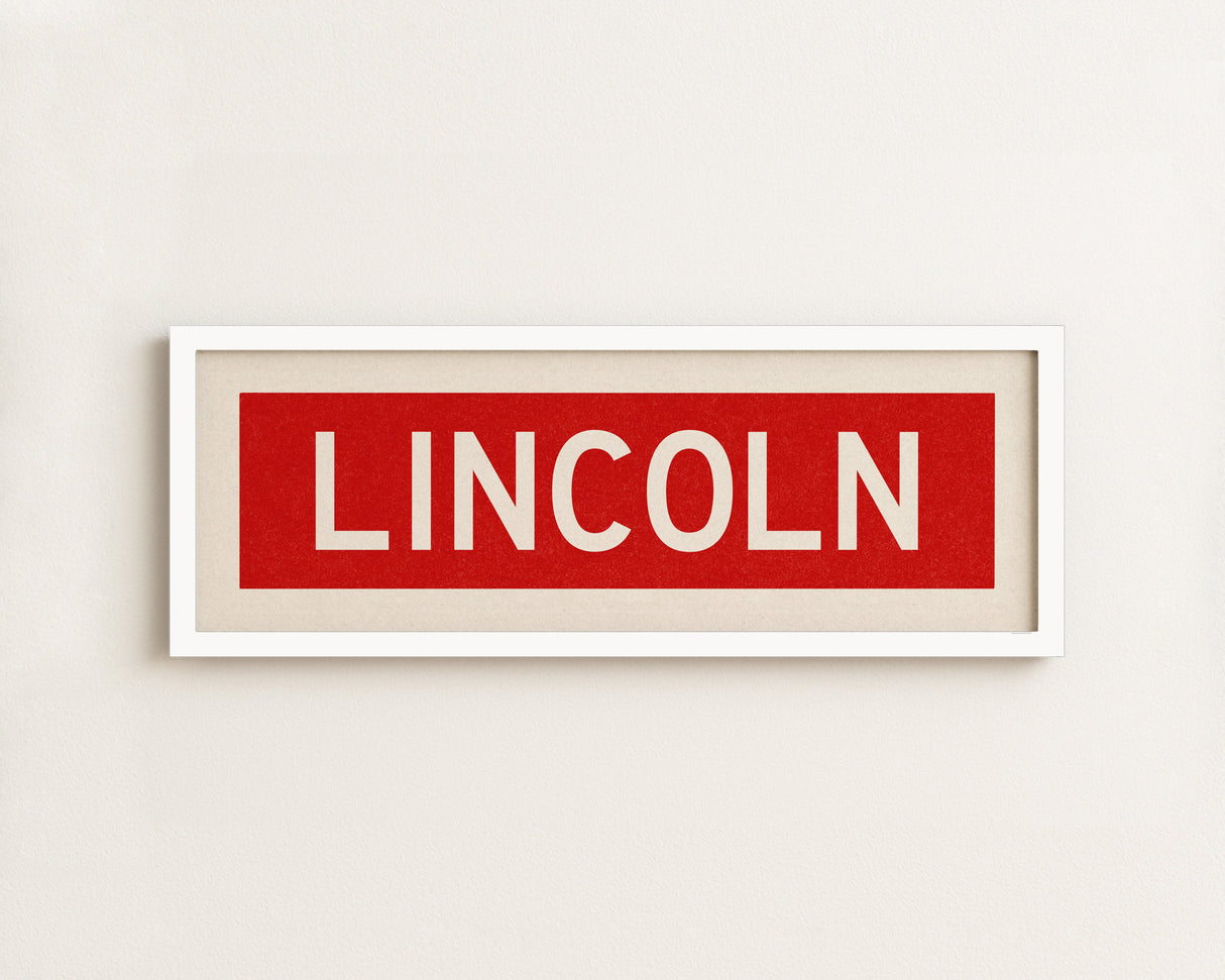 Framed Lincoln Bus Scroll