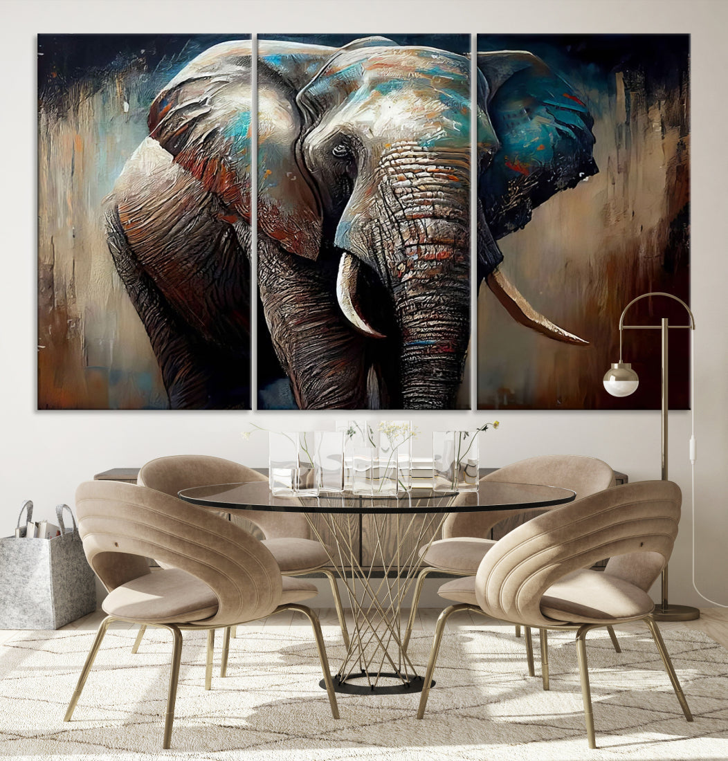 Wild Elephant Wall Art Canvas Print
