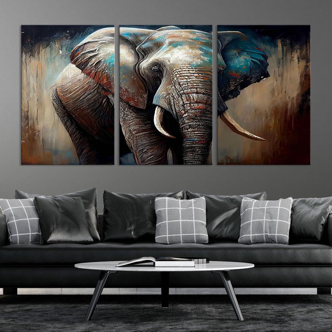 Wild Elephant Wall Art Canvas Print