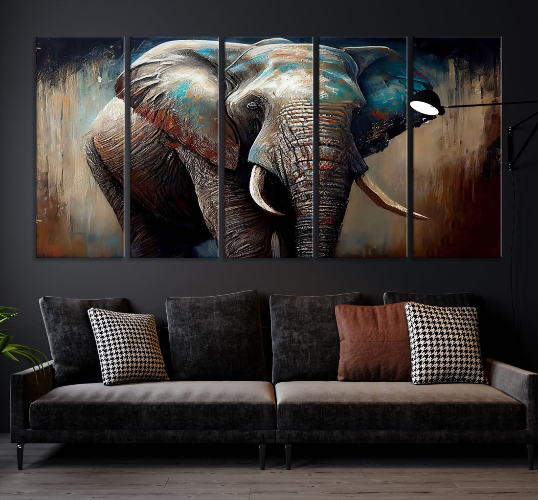Wild Elephant Wall Art Canvas Print