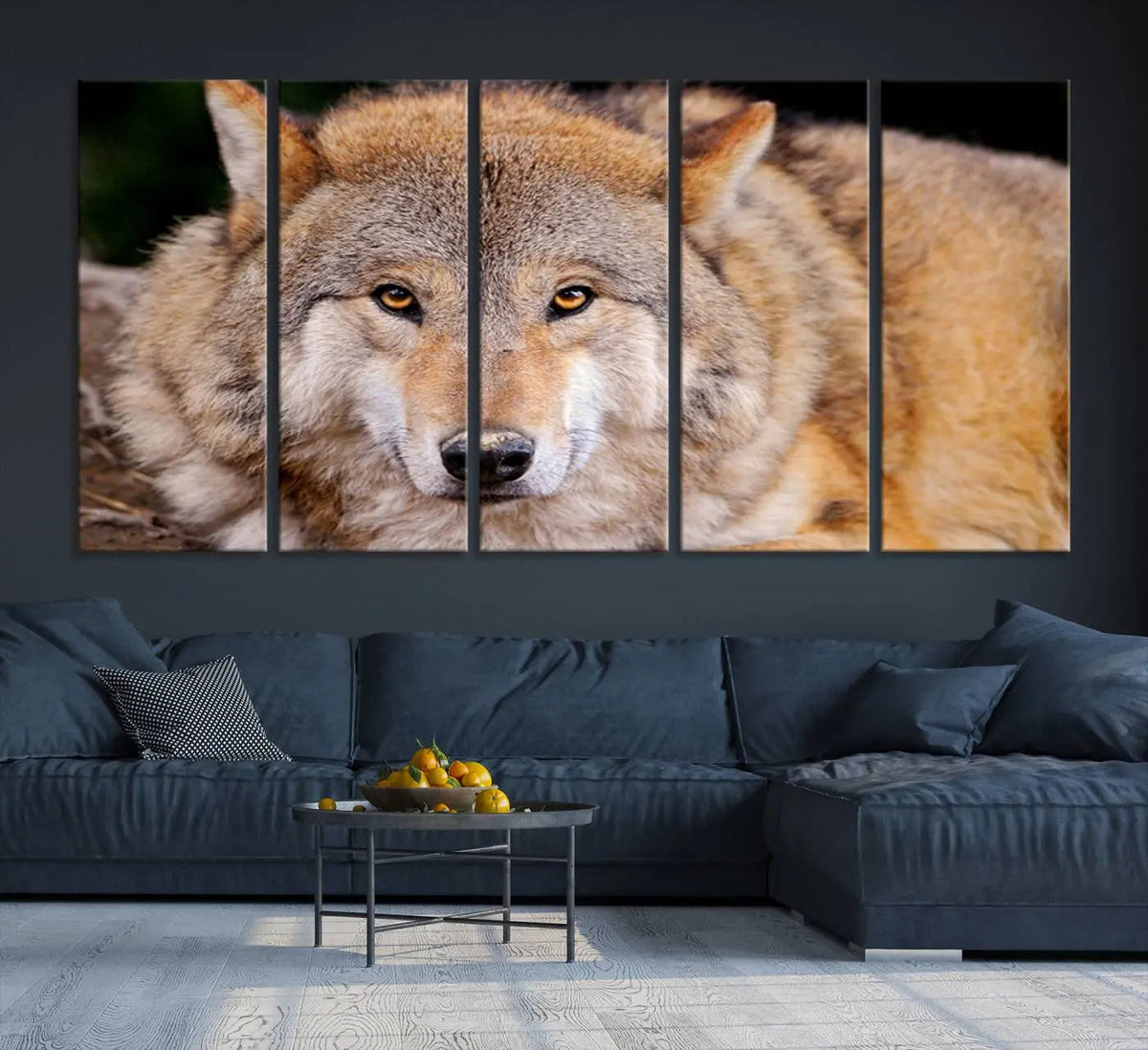 Wild Wolf Wall Art Canvas Print, Framed Canvas Print, Modern