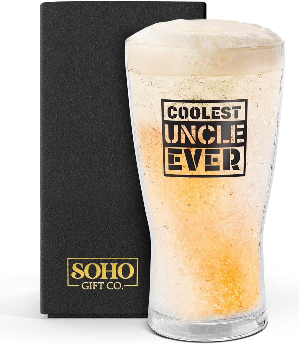 Freezer Cup Golfing Gift for - Freezable Ice-Gel Chiller Mug for Beer/Iced Cold Drinks - Insulated 14oz Frozen Drinking Glass for Men who Golf (Gift Boxed)