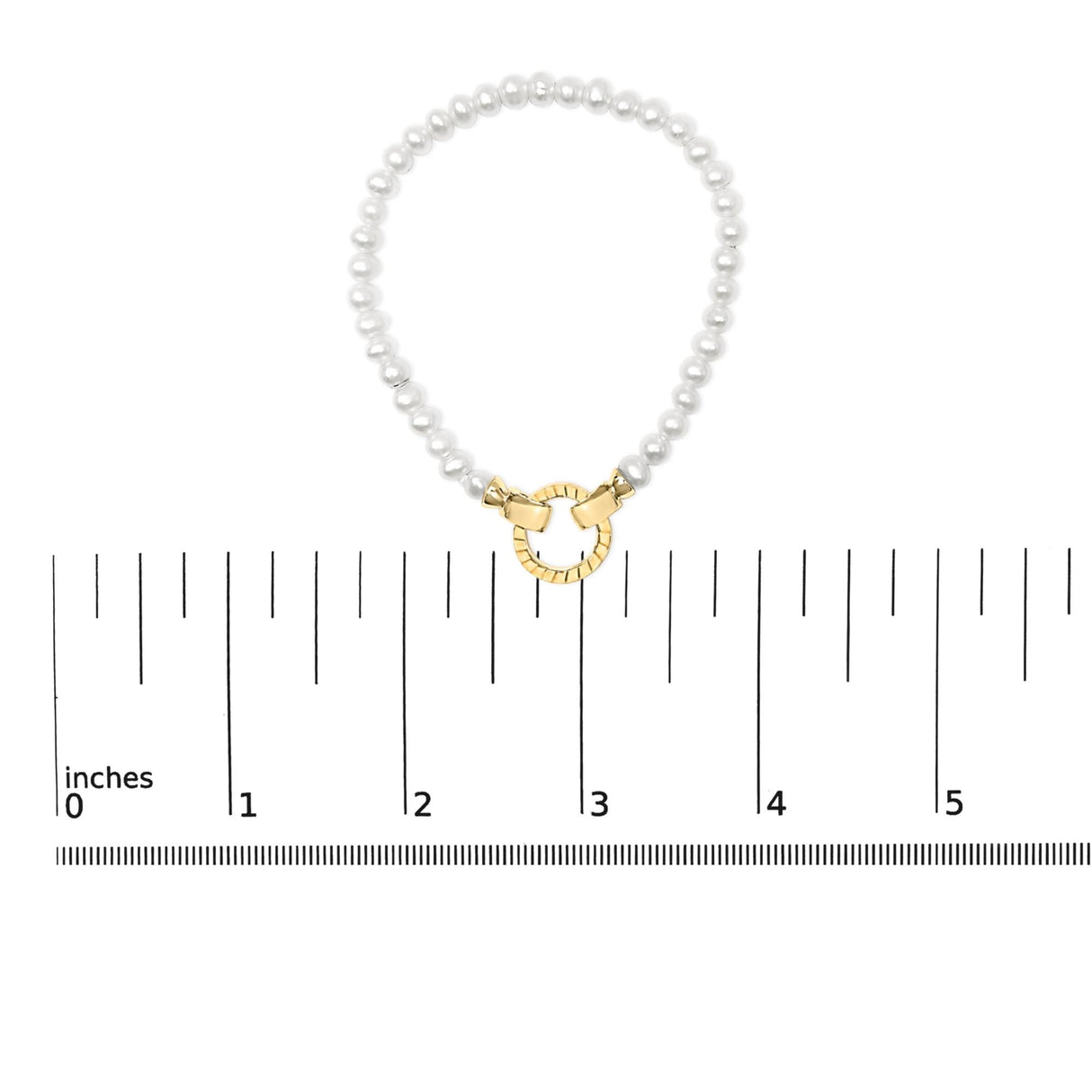 18K Yellow Gold Vermeil Pearl Infinity Lock Tennis Bracelet