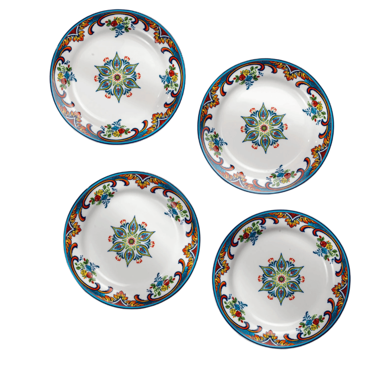 Zanzibar Appetizer Plate Set – 7.25” Stoneware Plates, Set of 4