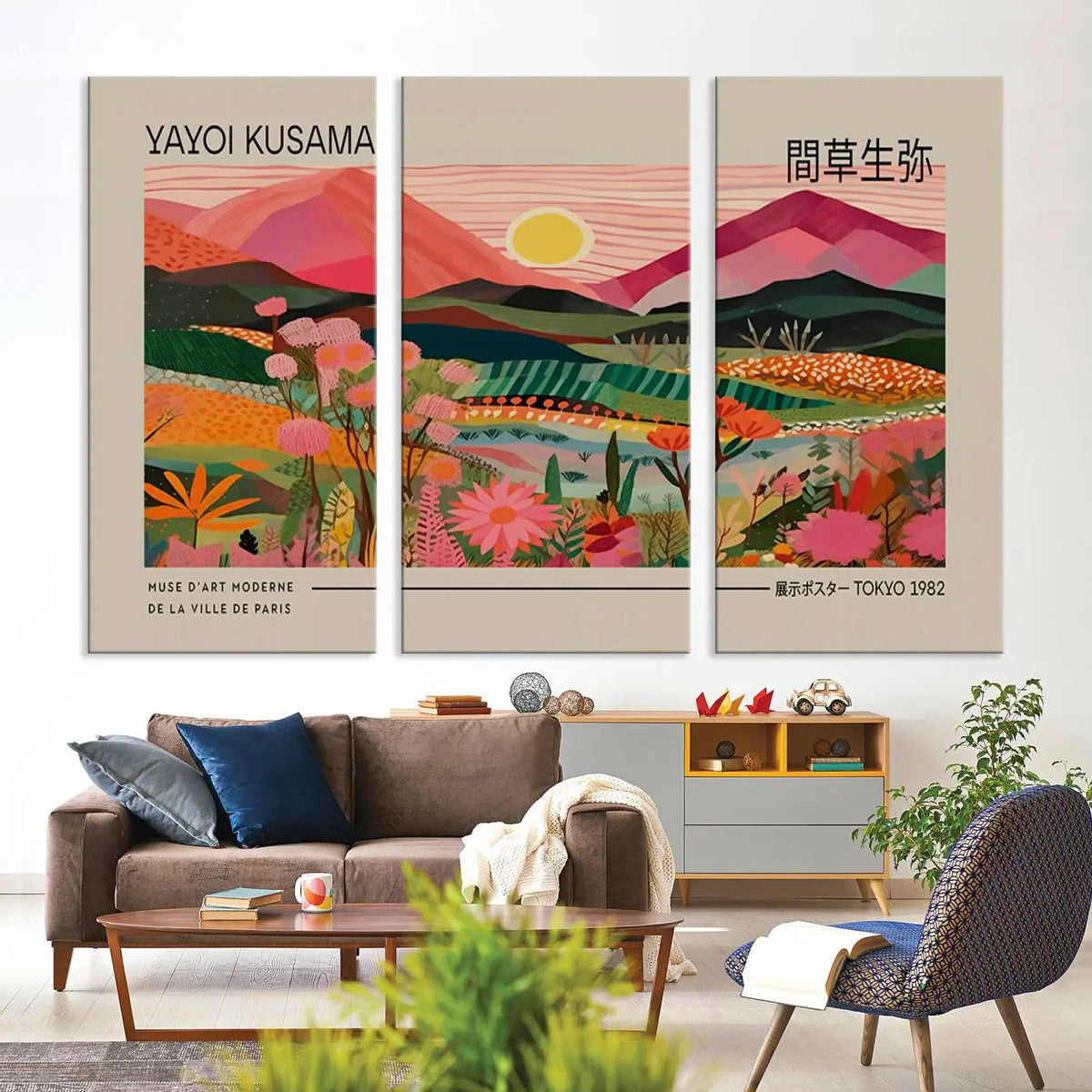 Yayoi Kusama Landscape Wall Art Canvas Print – Vibrant