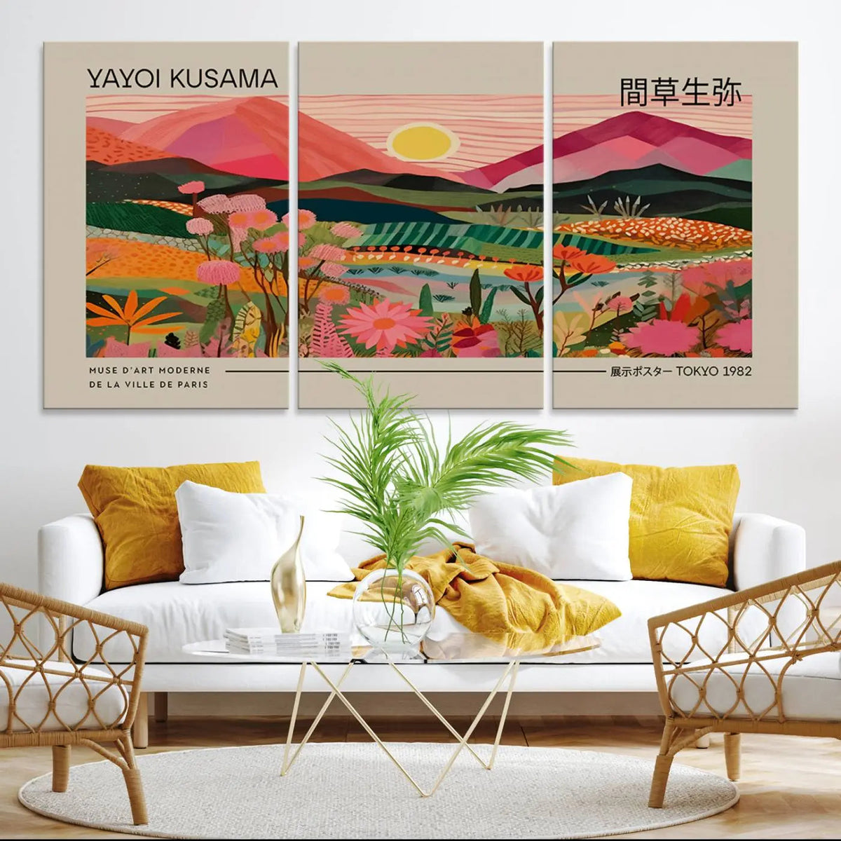 Yayoi Kusama Landscape Wall Art Canvas Print – Vibrant