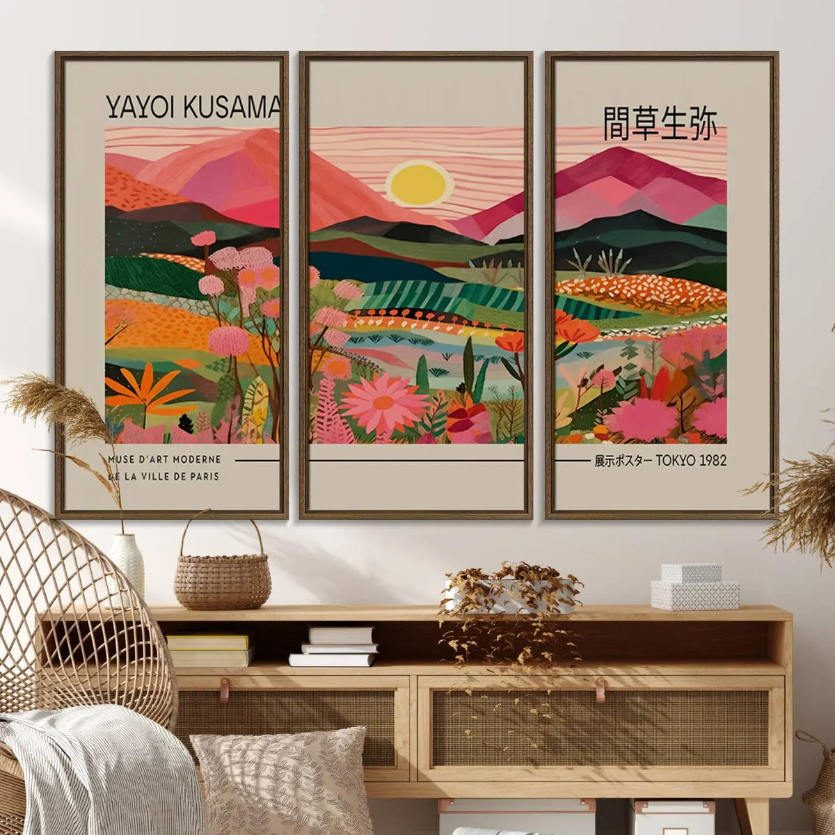 Yayoi Kusama Landscape Wall Art Canvas Print – Vibrant