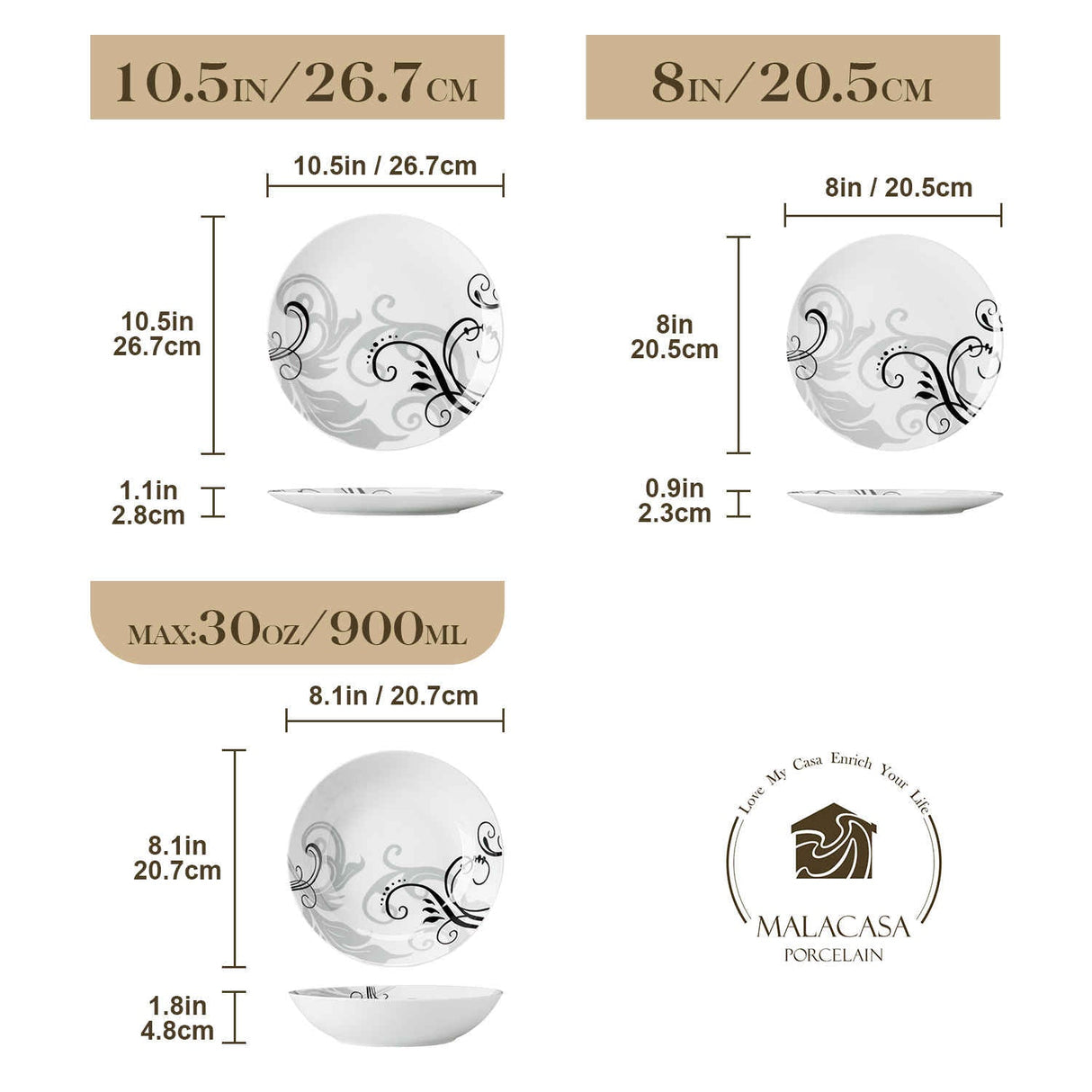Zoey Round 18 Piece Dinnerware Set