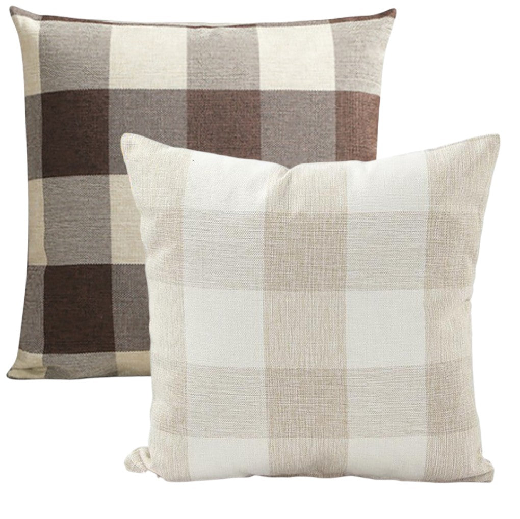 combo Set of 2 Beautiful combination Throw Pillow Covers size 18"x18" Square, well mixed colors of one of each