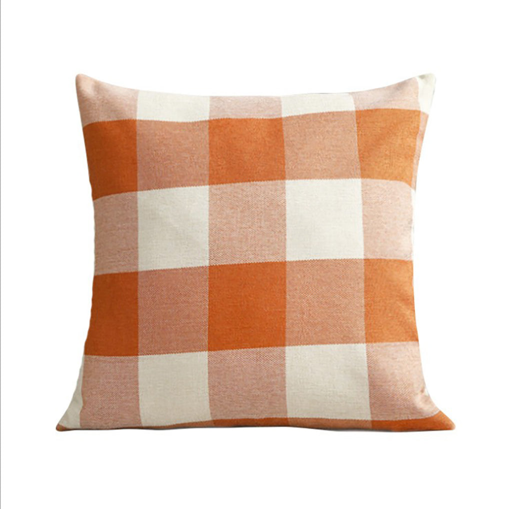 Set of 2 buffalo-check throw pillows size 18"x18" with 450g inserts of each
