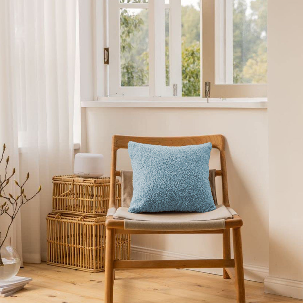 18"x18" Teddy Faux Fluffy Solid Color Pillows (With Insert)