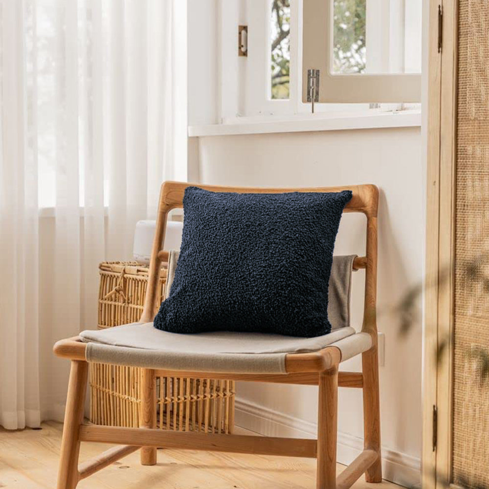 18"x18" Teddy Faux Fluffy Solid Color Pillows (With Insert)