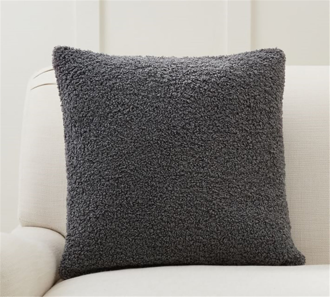 Set of 2 Teddy Faux Fluffy Solid Color Throw Pillows covers With Inserts size 18"x18"