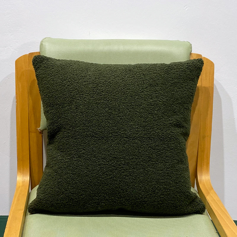 18"x18" Teddy Faux Fluffy Solid Color Pillows (With Insert)