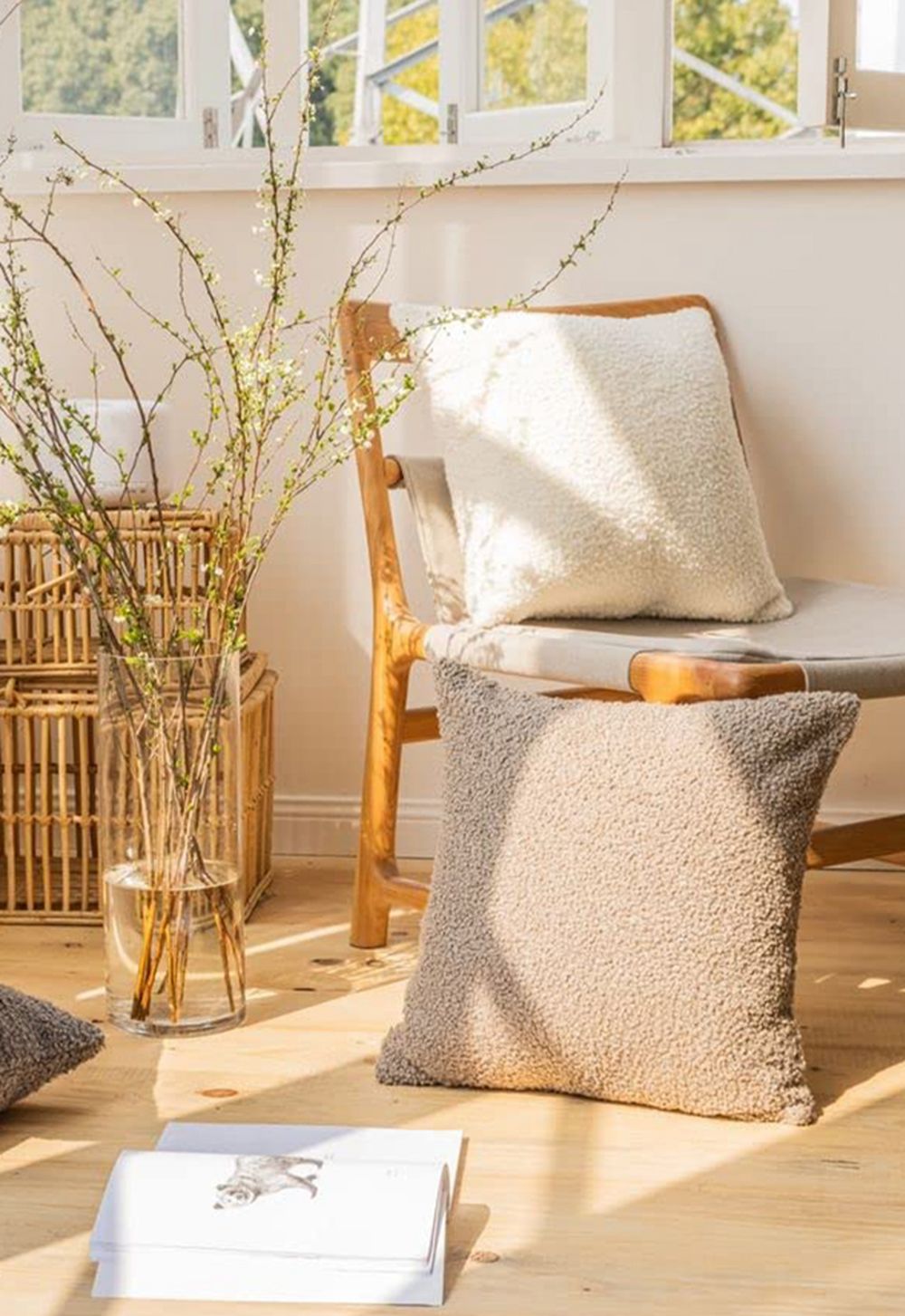 18"x18" Teddy Faux Fluffy Solid Color Pillows (With Insert)