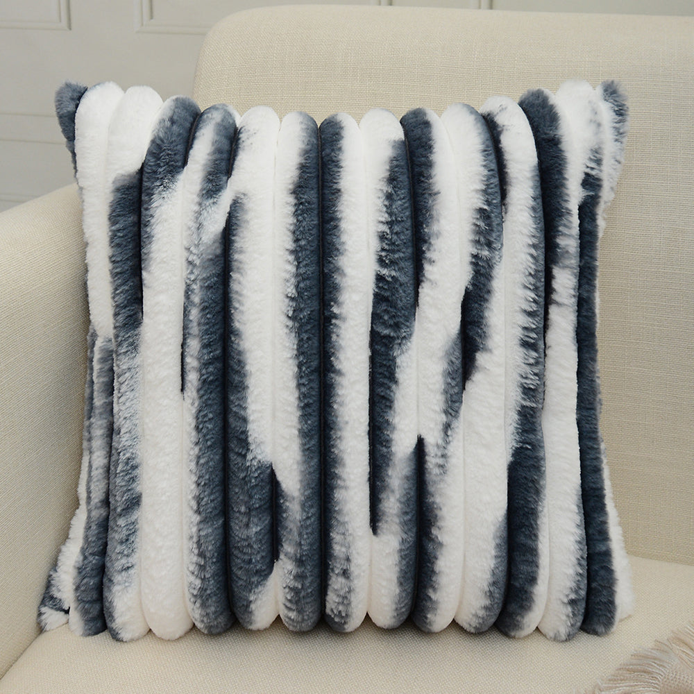 Set of 4 Double sides furry throw pillow case and insert 18"x18" square