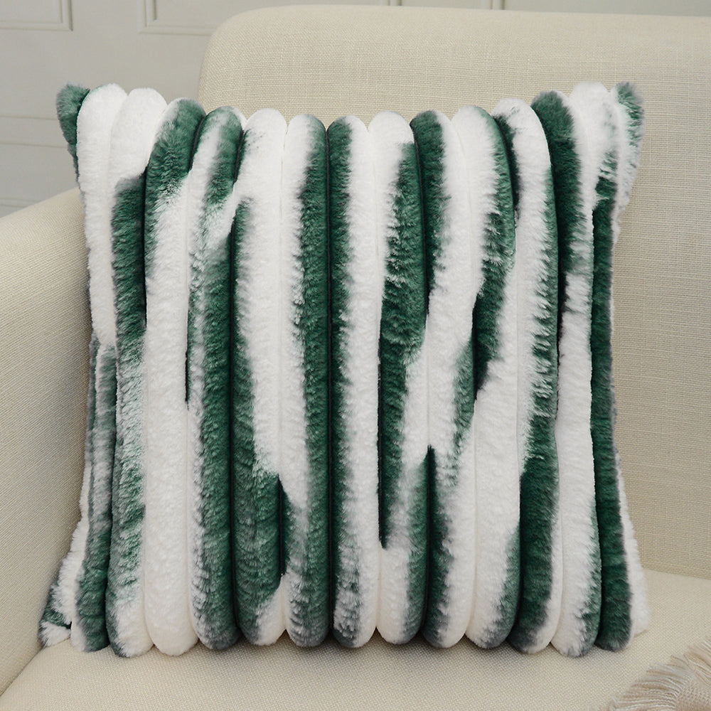 Set of 4 Double sides furry throw pillow case and insert 18"x18" square