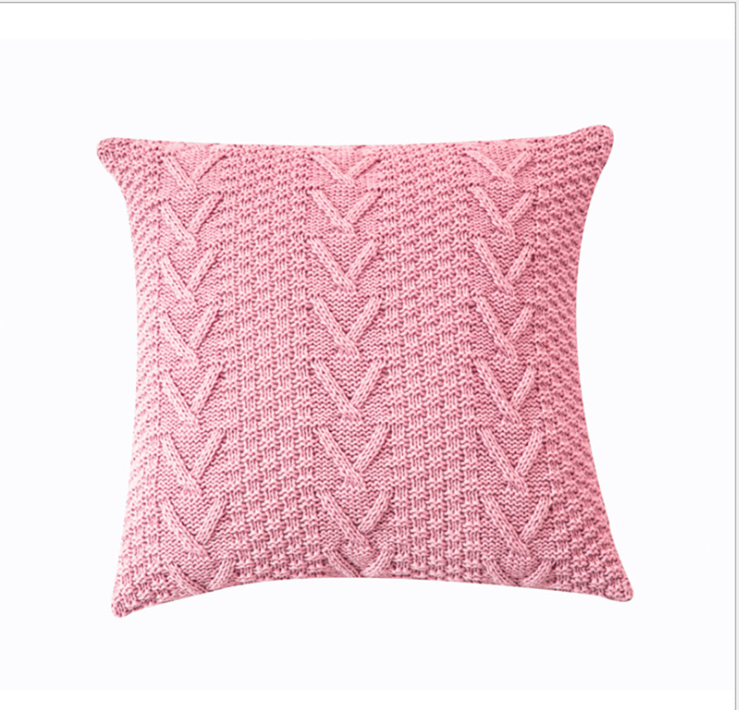 Knitted Cozy Home Decoration Throw Pillow cover 18"x18"