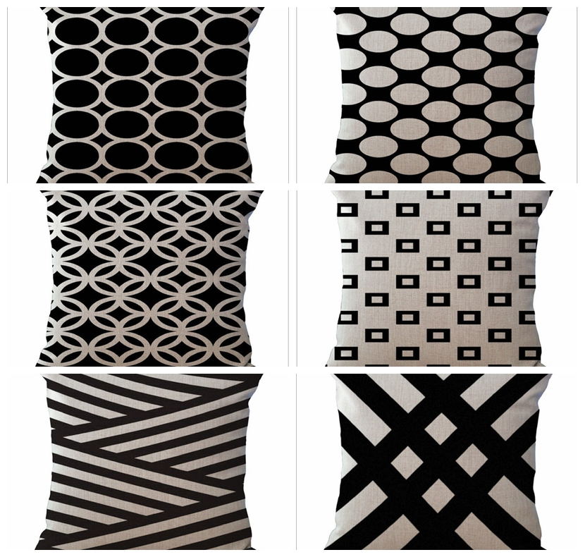 Pack of 2 Square Geometric 18''x18'' Throw Pillow cases