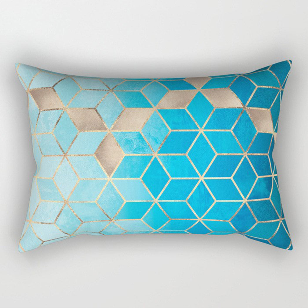 modern geometric lumbar throw pillow covers and 330g inserts Set of 2