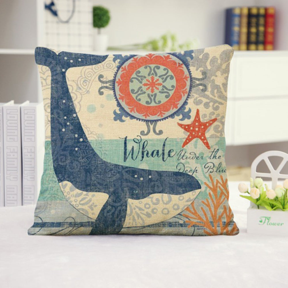 18''x18'' coastal print throw pillow | 15 designs nautical & beach themed insert included