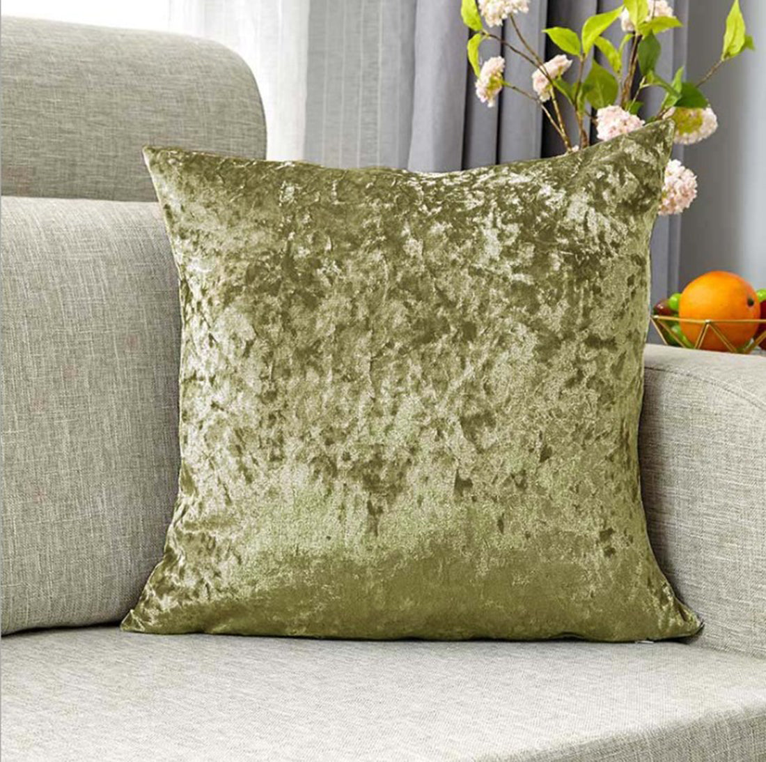 Set of 2 Velvet Home Decoration Throw Pillows (With 450g Inserts) size 18"x18'