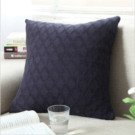 18"x18" Geometric Knit Throw Pillow | Textured Diamond Pattern | 5 Neutral Color Options + Insert Sizes