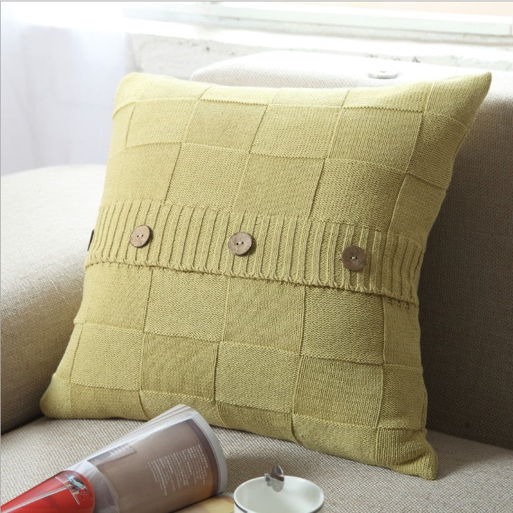 18"x18" Quilted Button Throw Pillow | 9 Bold & Neutral Color Options + Insert Sizes