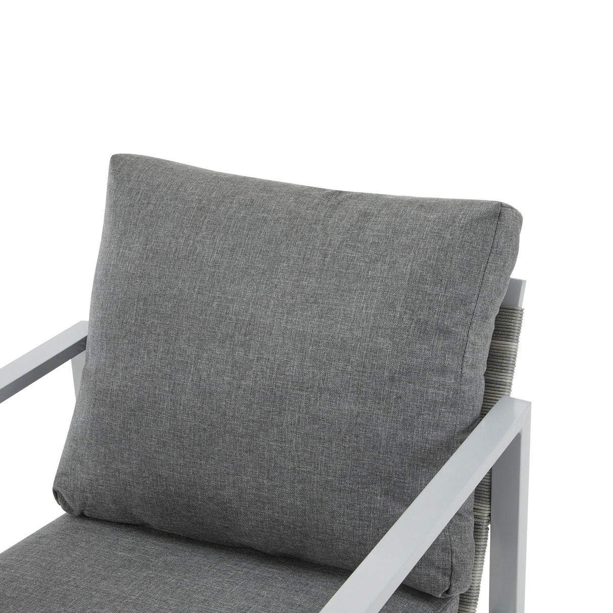 Modern Lounge Chair With Rope Accents And Cushions