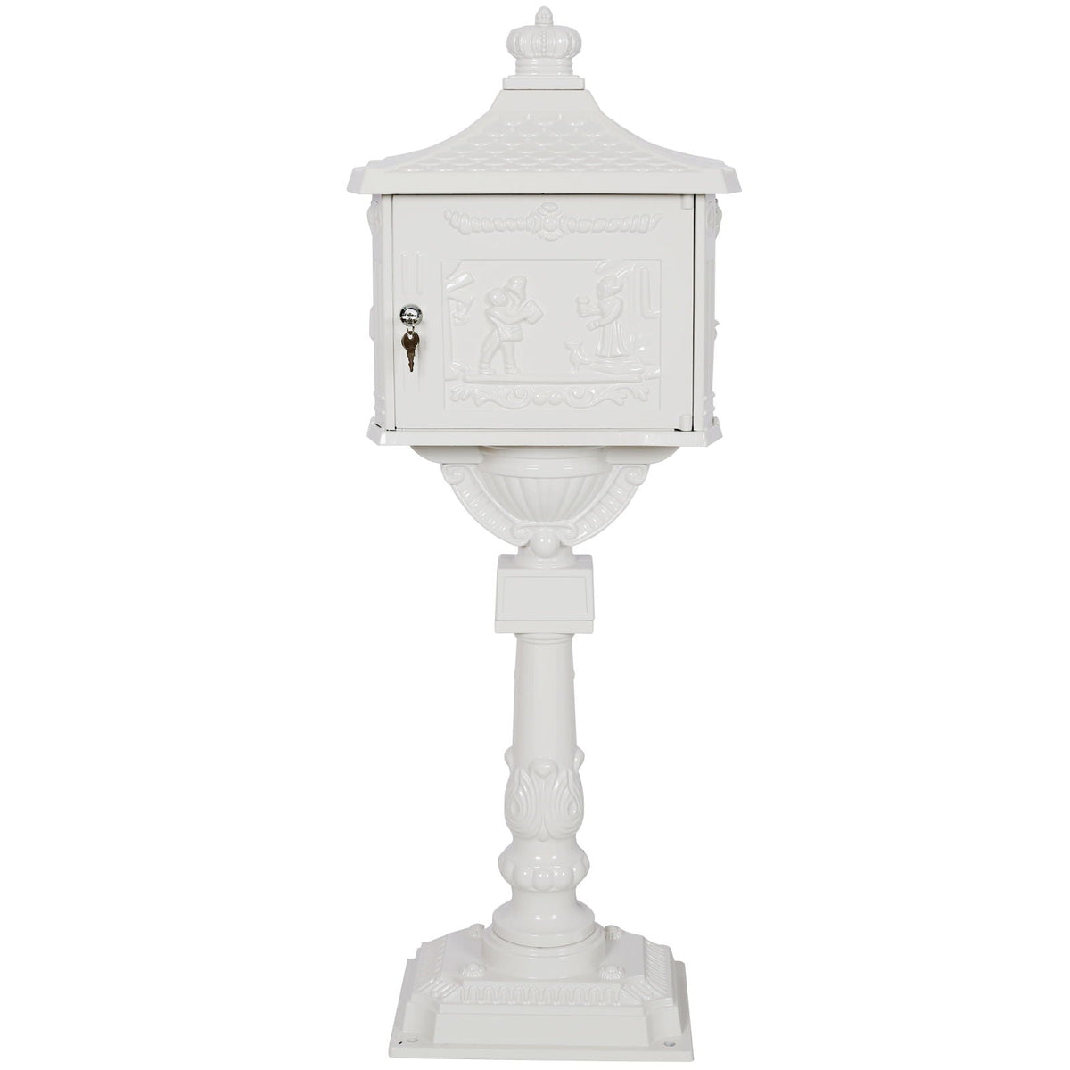 Cast Aluminum Mailbox with Durable Construction – Dark Brown, Black, or White