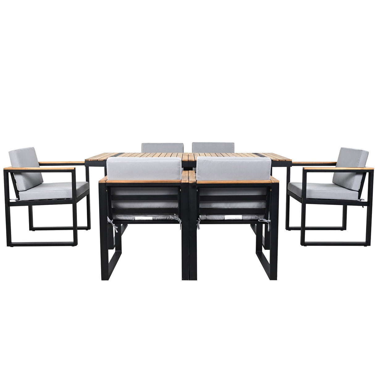 7 Pieces Outdoor Dining Set Patio Dining Table And Chair Set With And Removable Cushions For Patio