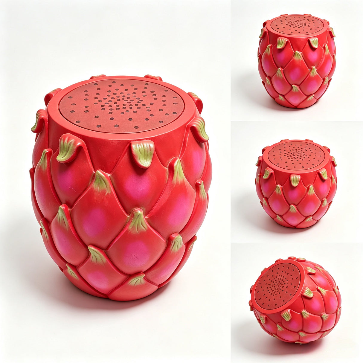 13.4" Oversized Resin Dragon Fruit Stool