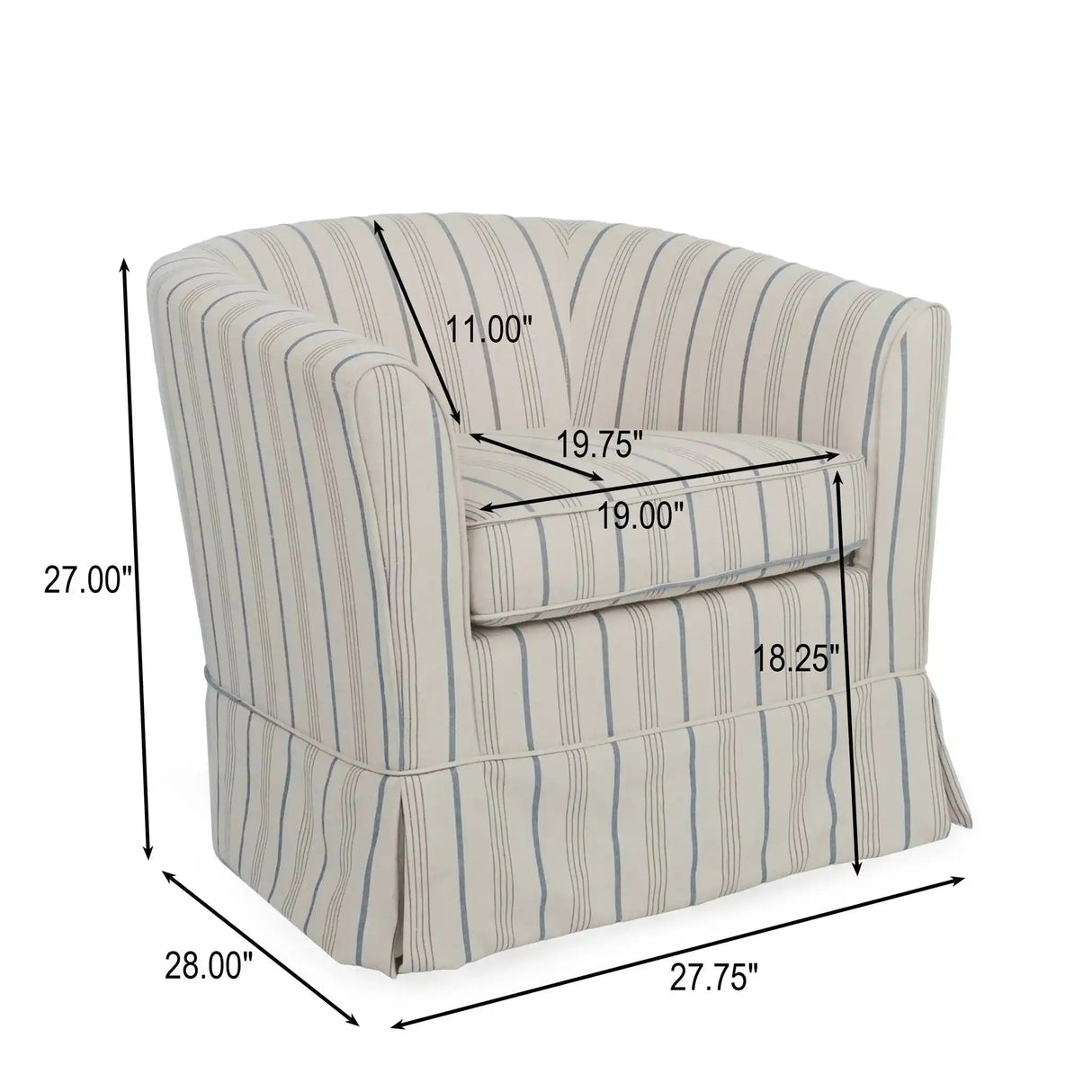 Zeniqua Upholstered Swivel Chair With Loose Cover