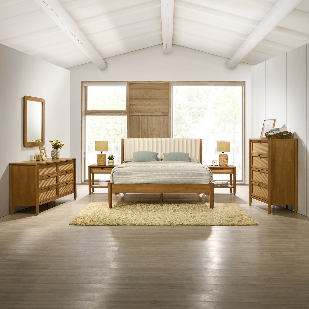 Vichy 6-Piece Rubberwood Bedroom Set