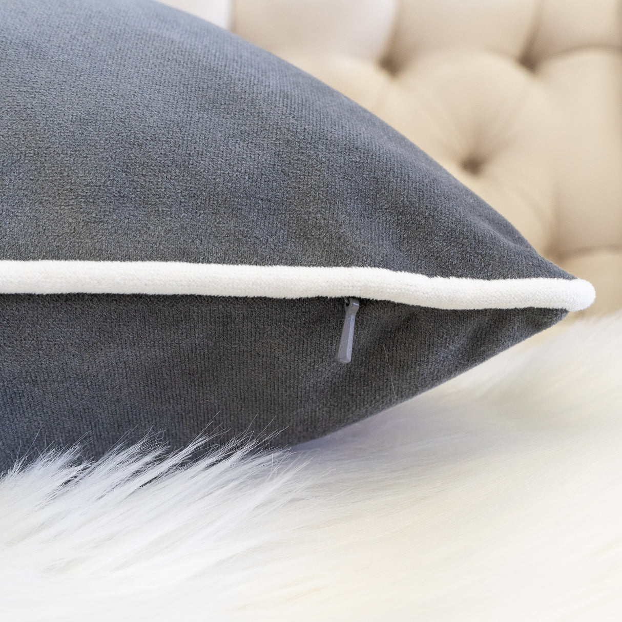 Let It Snow Embroidered Cotton Throw Pillow