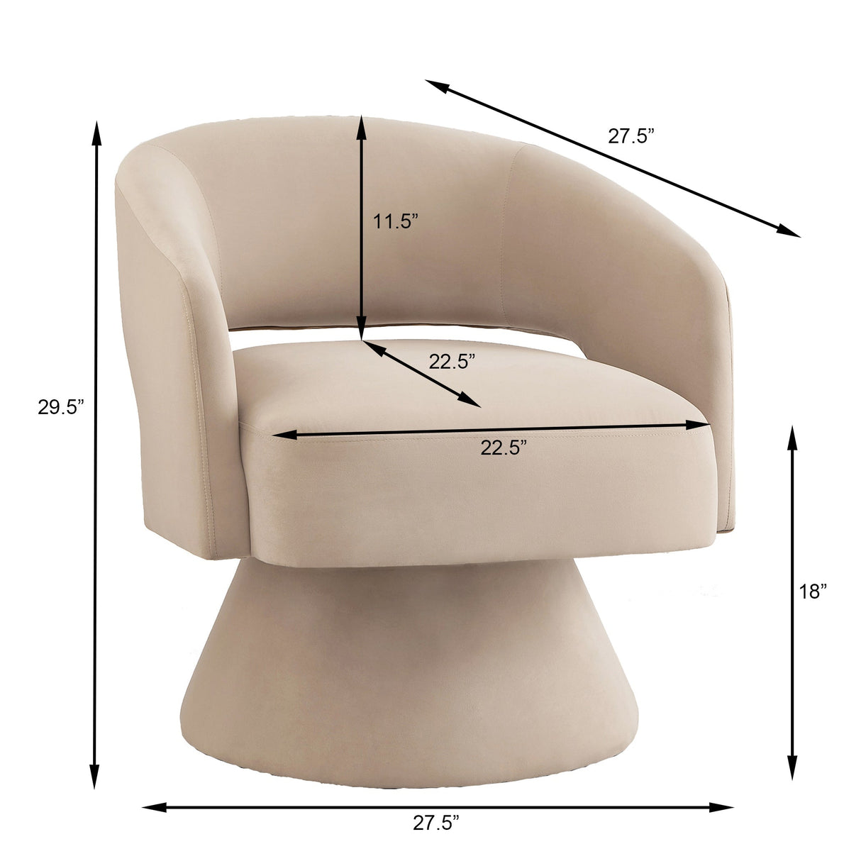 Modern Swivel Barrel Chair