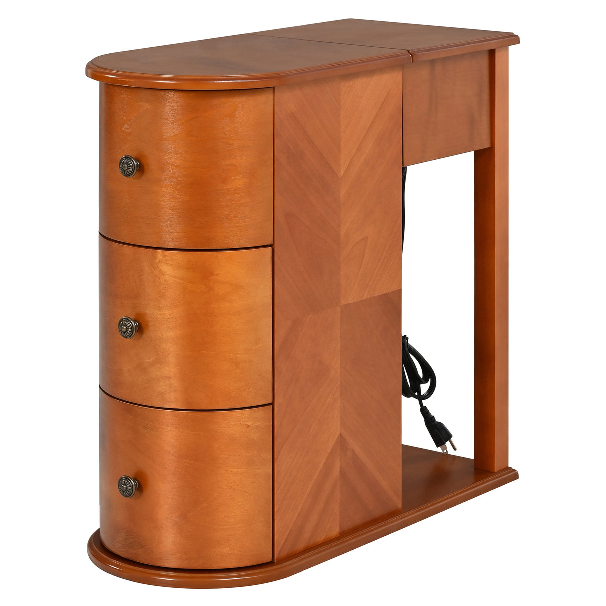 Modern End Table with Hidden Cup Holder Drawer