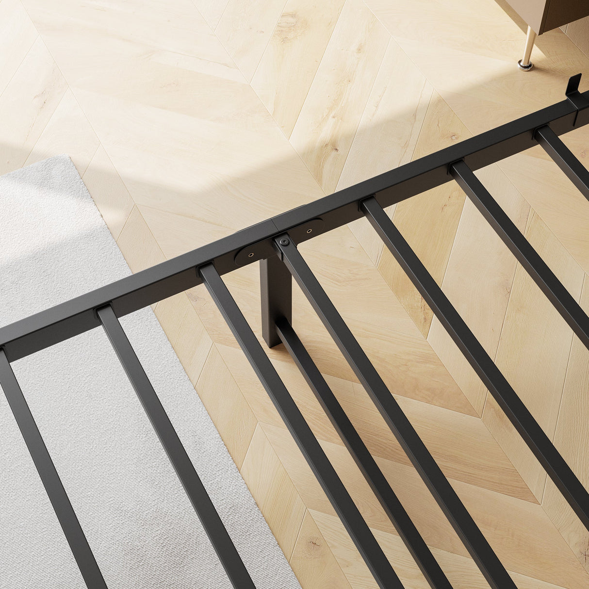 Queen Size Bed Frame with Storage Headboard and Charging Station