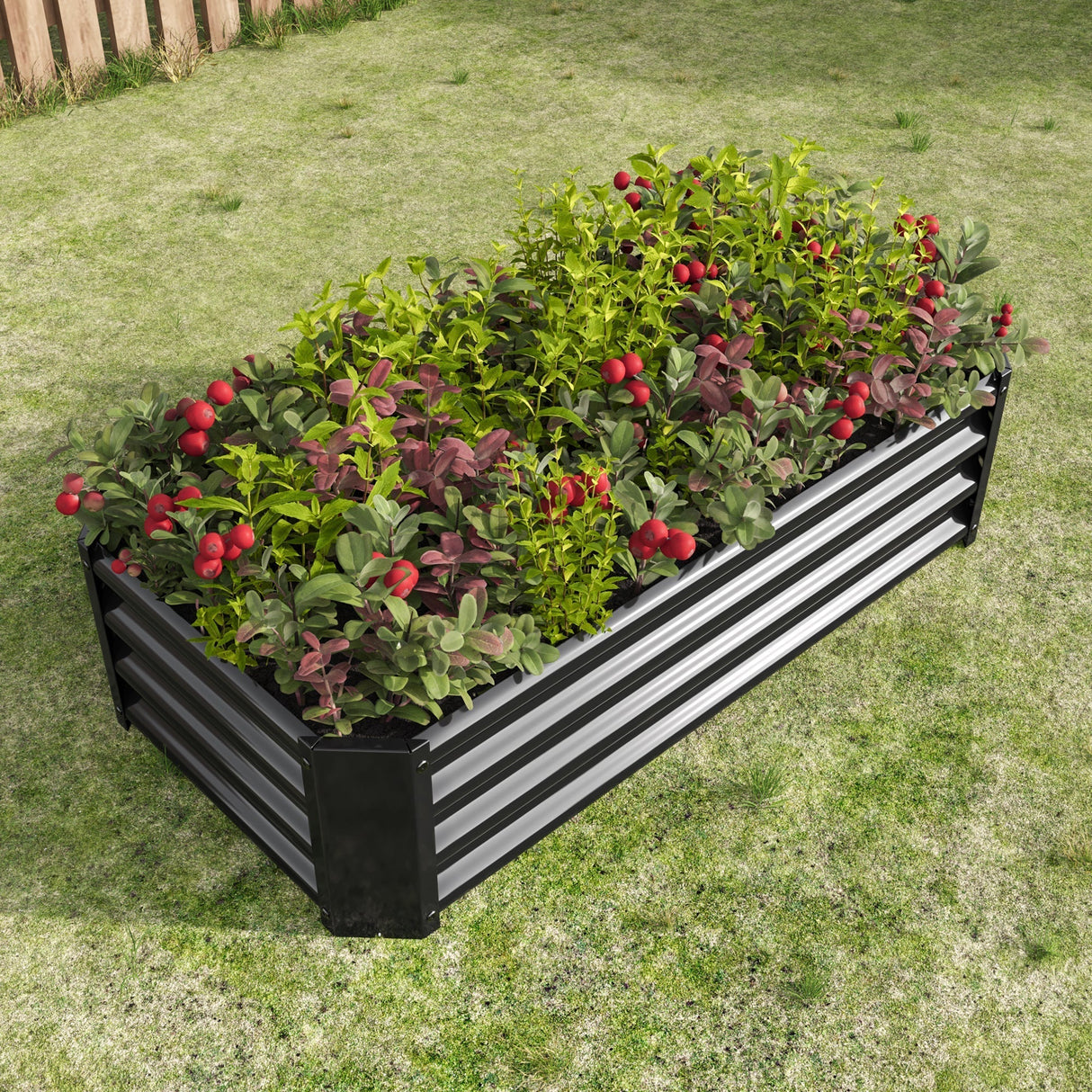 Metal Raised Garden Bed, 4×2×1ft Rectangle Planter