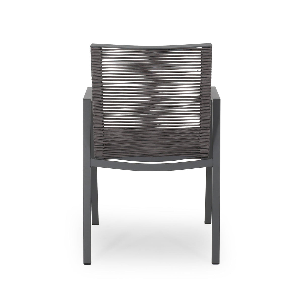 Outdoor Modern Aluminum Dining Chair Set With Rope Sea (Set of 2)