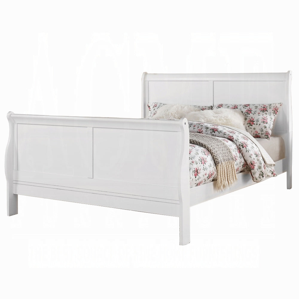 Louis Philippe III White Finish Queen Bed
