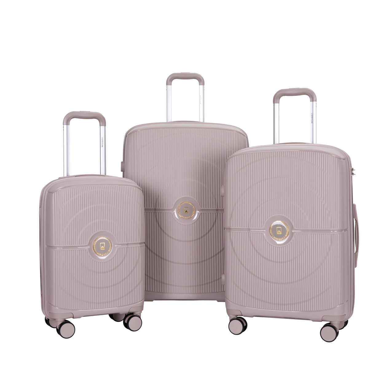 Hardshell-Suitcase-Double-Spinner-Wheels-PP-Luggage-Sets-Lightweight-Durable-Suitcase-with-TSA-Lock,-3-Piece-Set,-Griege-Luggage-Sets