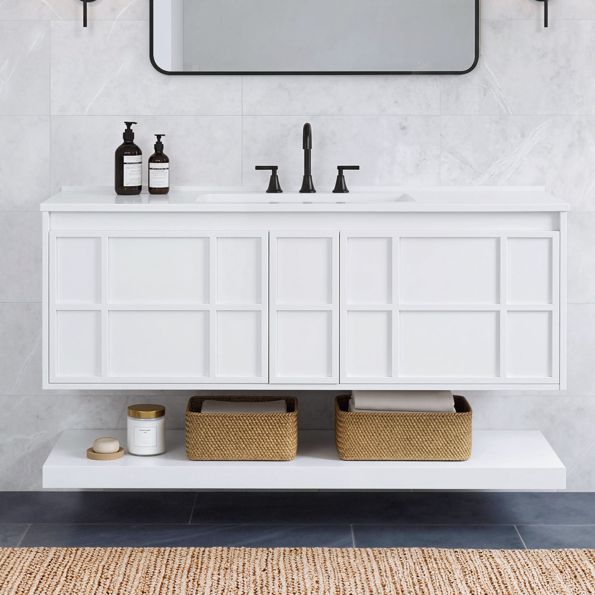 48 Inch Wall Mounted Bathroom Vanity Cabinet