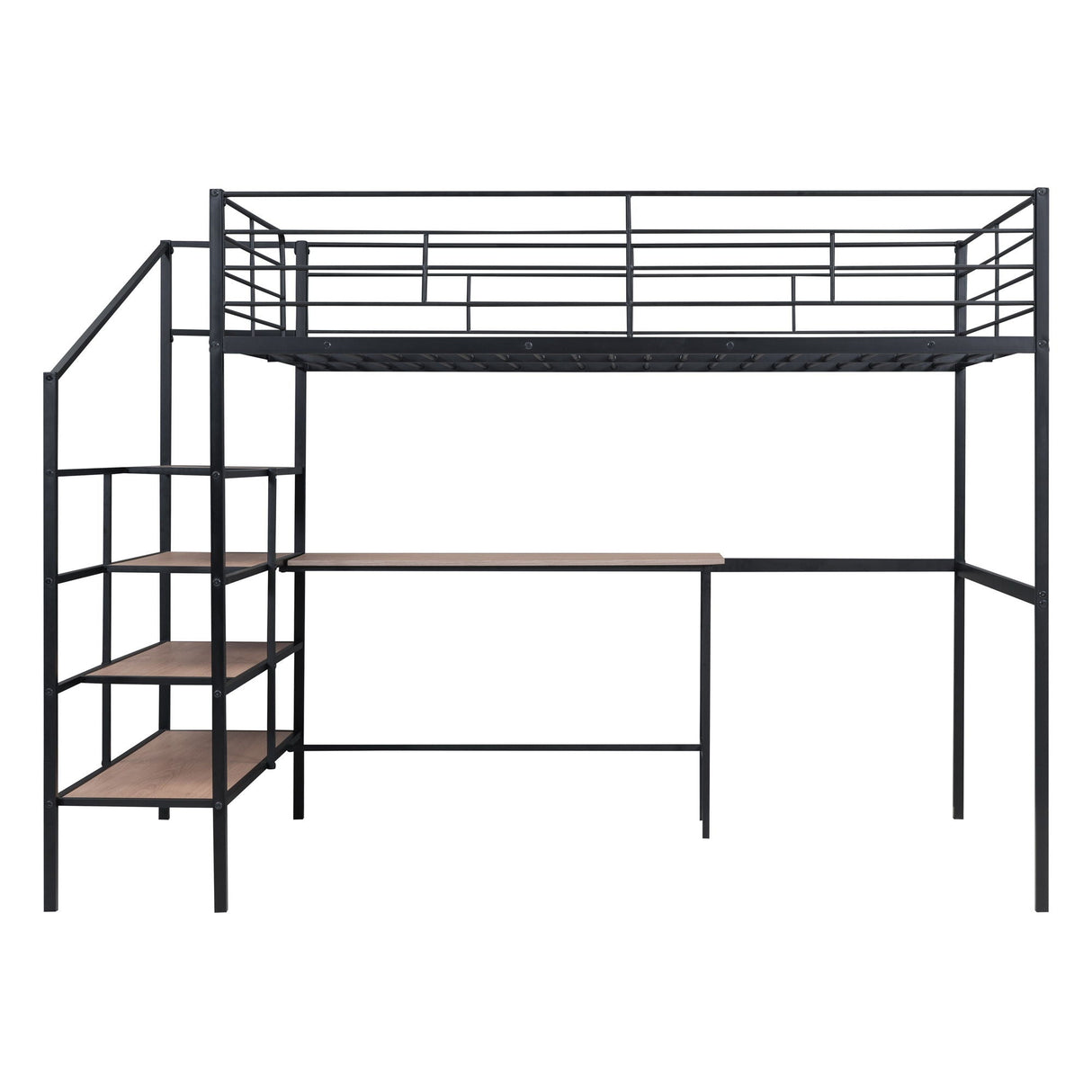 Loft Bed With Desk And Lateral Storage Ladder
