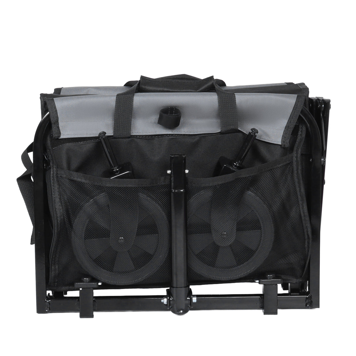 Collapsible Wagon with Wheels - 3 in 1 Lightweight Utility Camping Wagons Carts Foldable (Black)