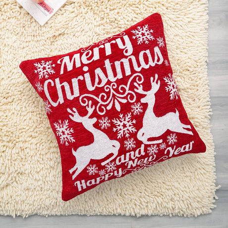 Handcrafted-'Merry-Christmas'-Jacquard-Pillow-Throw-Pillows