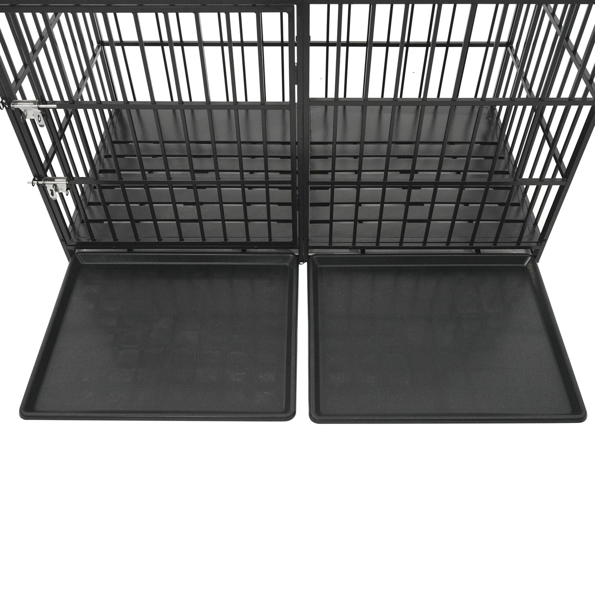 Extra Large Heavy Duty Dog Crate With Removable Pans For Dogs - Black